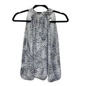 The Impeccable Pig LIKE NEW black/white animal print halter open back tank S